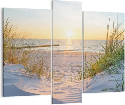 Produktbild von Bild auf Leinwand - Leinwandbild - Düne Strand Meer - 95x80cm - Wand Bild - Wanddeko - Wandbilder - Leinwanddruck - Bilder - Kunstdruck - Wanddekoration - Leinwand bilder - Wandkunst - CB95x80-3989