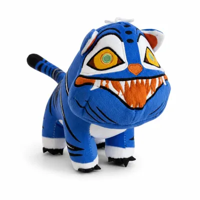 Image de Wiztex - Tigre en peluche, collection "Demon Hunters" - 18 cm. Peluche tigre, couleur bleue. Idéal comme cadeau