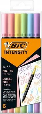 Zdjęcie produktu dla Pisaki Dwustronne 6 Kolorów Intensity Pastelowe Bic