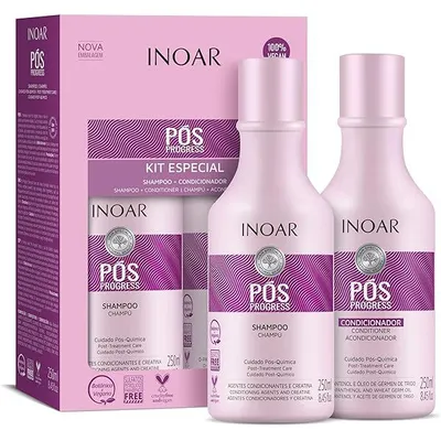 Obrázek produktu pro Inoar Duo Pos Progress Keratin vyhlazující šampon a kondicionér - 1 balení