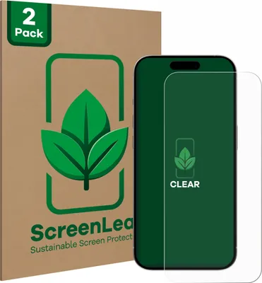 Produktbild von 2x ScreenLeaf Schutzfolie für Apple iPhone 15 Pro nachhaltiger Displayschutz Display Schutz Folie Klar Transparent