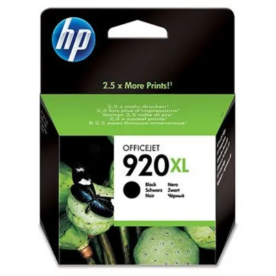 Produktbild von HP 920XL Schwarz Original Tintenpatrone mit hoher Reichweite, Hohe (XL-) Ausbeute, Schwarz, Tinte auf Pigmentbasis, 1 Stück(e), 1200 Seiten
