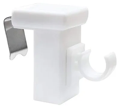 Fensterhaken, 4 Stück, weiß, für Gardinenstangen bis 10 mm, 10-27 mm