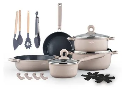 Image de Batterie de cuisine 18 pièces Tous feux dont induction Beige Swiss Haus SH-ZL3018BE