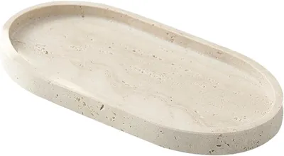 Produktbild von Plateau marbre natural ovale beige – Parfums/Bougies/Clés – Bad/Salon – Finish Noble