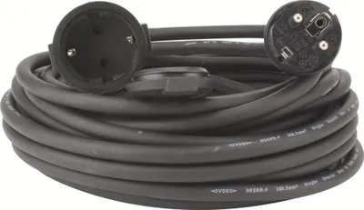 Produktbild von Unitec Verlängerungskabel H05RR-F 3G 1,5mm² Gummi schwarz 10m