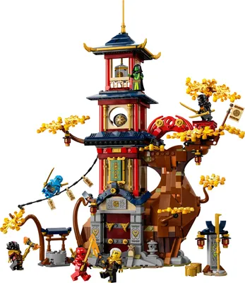 Produktbild von LEGO 71795 NINJAGO Tempel der Drachenpower Set, Spielzeug mit 6 Minifiguren einschließlich Kai, Nya und Cole aus der TV-Serie Dragons Rising 2023, Geschenk für Kinder zum Geburtstag