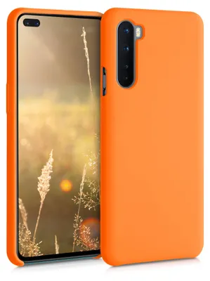Produktbild von kwmobile Handyhülle für OnePlus Nord Hülle - Case Silikon - Kabelloses Laden - Schutzhülle Cover in Fruity Orange