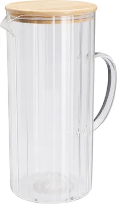 Produktbild von Excellent Houseware | Krug - Karaffe - 1,4 L - Transparent Borosilikatglas - Glaskanne - Bambusdeckel mit Silikondichtung