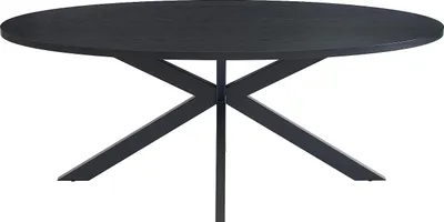 Produktbild von 8-Sitzer Tisch, Eichenfurnier und Metall - Schwarz - LINIOMA
