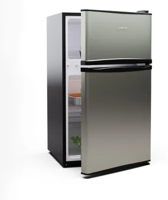 Produktbild von Klarstein Big Daddy - Kühlschrank mit Gefrierfach, Kühl Gefrierkombination, fridge leise, LED, Fassungsvermögen: 86 Liter, Kühlschrank: 61 Liter, Gefrierschrank: 25 L, silber
