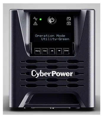 Produktbild von CyberPower LCD Line-Interactive USV 1000VA/1000WTower, Sinuswelle, PFC-kompatibel, AVR, GreenPower, , Built in Cloud Interface, USB, Smart-Slot für opt. Netzwerkkomunikation, Line-Interaktiv, 0,75 kVA, 750 W, Reiner Sinus, 160 V, 286 V