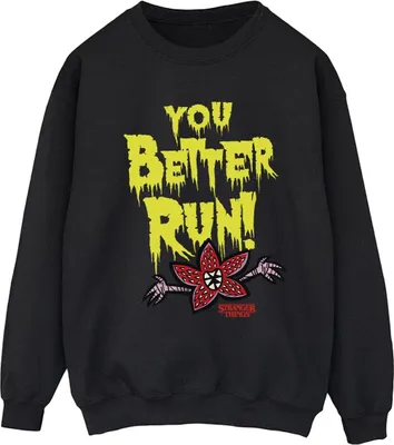 Produktbild von Netflix - "Stranger Things You Better Run" Sweatshirt für Damen BI36257 (XL) (Schwarz)