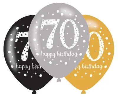 Image de 70. Anniversaire or 6 ballons