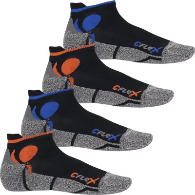 Produktbild von CFLEX Damen und Herren Running Funktions-Sneakersocken (4 Paar) Laufsocken- Schwarz-Mix 43-46