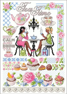 Imagen del producto de Lindner's Kreuzstich, patrón de conteo "Tea Time", modelo 076