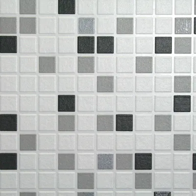 Produktbild von Contour - Vinyltapete - Karo-Kacheln - Schwarz/Weiß - 10mx52cm