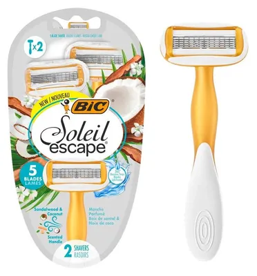 Obrázek produktu pro Dámský holicí strojek SOLEL ESCAPE Kokos/Sandalové dřevo BIC