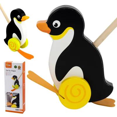 Produktbild von Viga Toys Drücker aus Holz, Pinguin