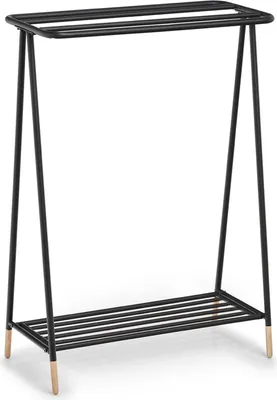 Produktbild von Zeller Handtuchständer, Metall/Holz, schwarz, Eisenstahl / Gummibaum, 60 x 30 x 85 cm