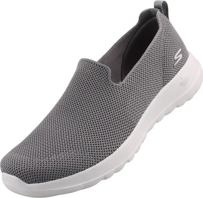 A single gray Skechers sneaker is shown against a white background.