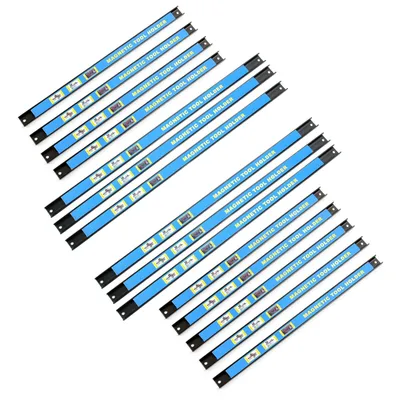 Produktbild von Wiltec Magnetleiste 15er Set 9x46cm und 6x61cm Werkzeughalter aus Stahl Schiene als Wandhalterung für Werkstatt zur Wandmontage Werkzeugmagnetleiste Werkzeugwand