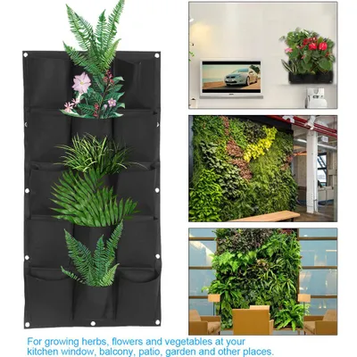 Imagen del producto de Bolsa para el crecimiento de plantas, bolsa para plantas, bolsa de cultivo, bolsas para plantas de pared, bolsa colgante para plantas, contenedor para el crecimiento de plantas, bolsa de plantación tipo bolsillo