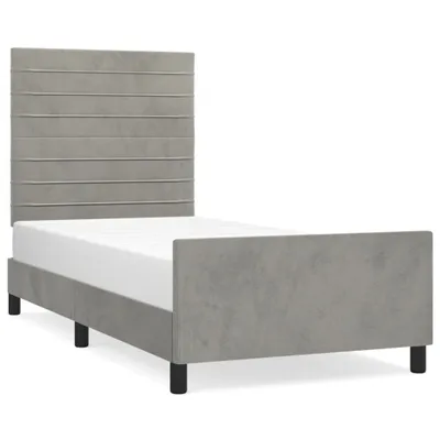 Produktbild von Bettgestell ohne Matratze Hellgrau 80x200 cm Samt
