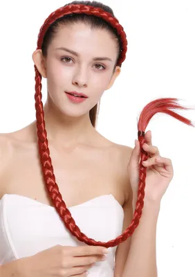 Produktbild von WIG ME UP Haarreif mit Zopf sehr lang geflochten rot N1038-137