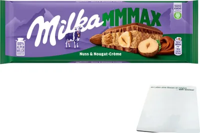 Produktbild von Milka Mmmax Nuss-Nougat-Creme Schokolade (300g Tafel) + usy Block