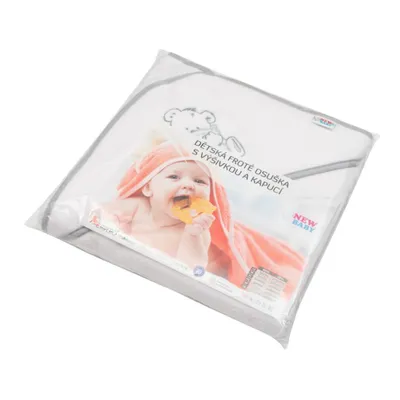 Obrázek produktu pro New Baby 80x80 bílá pěnová dětská deka s kapucí New Baby 80x80 bílý medvěd