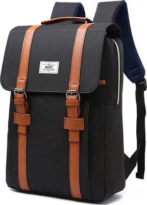 Produktbild von Laptop Rucksack 15,6 Zoll Damen Herren | Schulrucksack Uni Rucksack Business Rucksack Freizeitrucksack mit Laptopfach | Schwarz