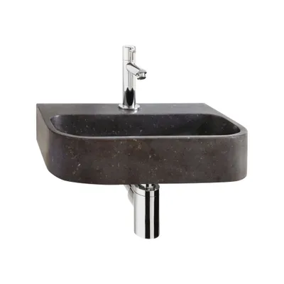 Produktbild von Differnz Waschbecken-Set Oval Klein aus Naturstein 38x24x7 cm