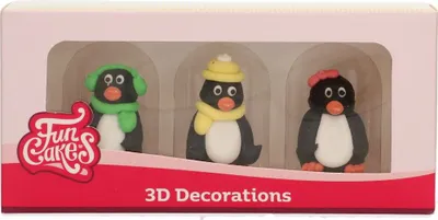 Produktbild von FunCakes Zucker Dekorationen 3D Penguin Set/3