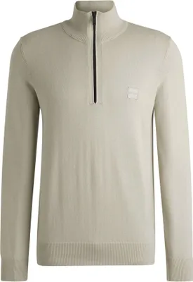 Produktbild von Boss Black beiger Pullover mit halbem Reißverschluss