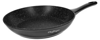 Image de Cheffinger, poêle à frire avec revêtement antiadhésif effet marbre 24cm, noir