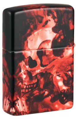 Immagine prodotto di Zippo Color 540° Spooky Skulls 60006837 accendino a benzina motivo teschio rosso opaco