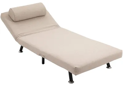 Produktbild von Einzelsofa klappbar, Schlafsessel mit Bettfunktion, Leinenimitat Polyester, Beige | Schaumstoffpolsterung | verstellbare Rückenlehne | 75 x 70 x 75 cm