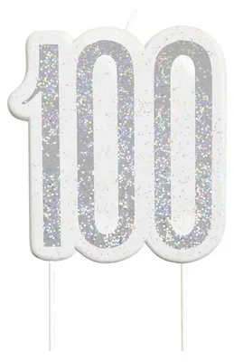 Produktbild von 100.Geburtstag silberfarbene Tortenkerze
