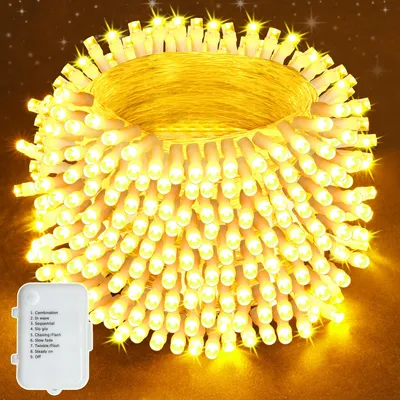 LED-Lichterkette 200 LEDs, 20 m + 3 m, 8 Modi, IP44, warmweiß