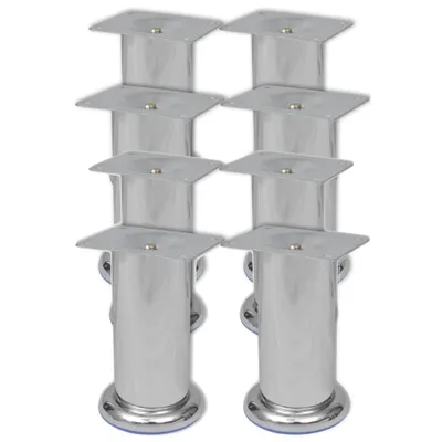 Image de vidaXL Pieds de canapé ronds 8 pcs. Chrome 120 mm