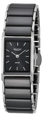 Produktbild von Regent Damenuhr F-1583 Edelstahl, Keramik, Schwarz