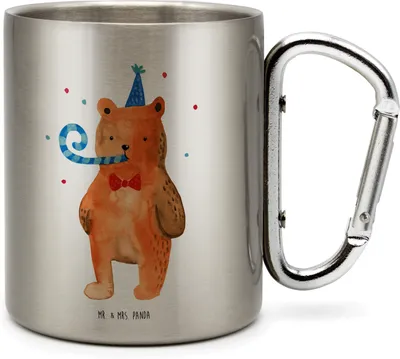 Produktbild von Mr. & Mrs. Panda Thermobecher Bär Geburtstag - Transparent - Geschenk, Teetasse, Teddy, Edelstahl-Thermobecher, Alles Gute, Happy Birthday, Campingtasse, Glückwunsch