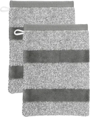 Produktbild von Beddinghouse Waschlappen Sheer Stripe_Anthracite_UV_UV_16x22 set a 3 16 x 22 cm set van 3 x Waschlappen