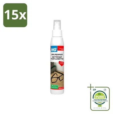 Produktbild von 15 x HG Brillenreiniger für glasklare Gläser - 125 ml - Großpackung - 15 Stücke