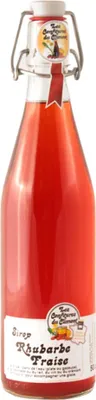 Image de Les Confitures du Climont Sirop de rhubarbe et de fraise 0,5L - Artisanat d'Alsace