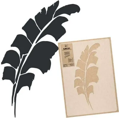 Produktbild von Blumen Große Malschablonen L 59x95 cm, Tropisches Blatt Bananenblatt Muster, Wiederverwendbare Kunststoff Wandschablone
