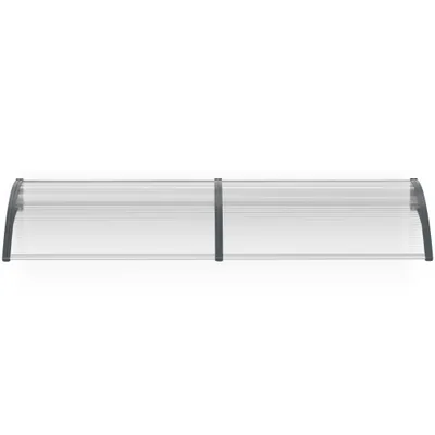 Produktbild von YARDIN 300 x 100 cm Stříška pro zastřešení vchodových dveří, Pent Arch Canopy Polykarbonátová ochrana před povětrnostními vlivy Stříška na vchodové dveře a okna, šedá