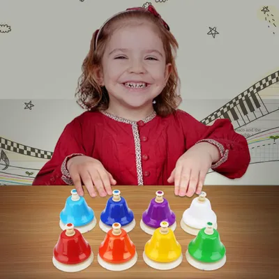 Produktbild von 8-Ton bunte Handglocke Handglocken Set Musikinstrument Spielzeug für Kinder Kinder