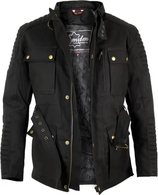 Produktbild von Motorrad Textiljacke in schwarz Urban Stil lang Motorradjacke mit Protektoren (L)